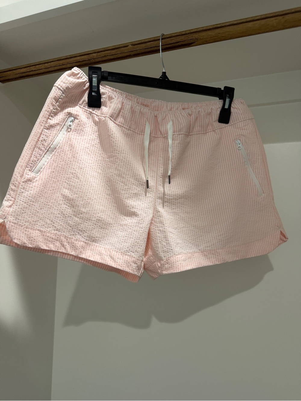 Women’s Pink Drawstring Seersucker Shorts